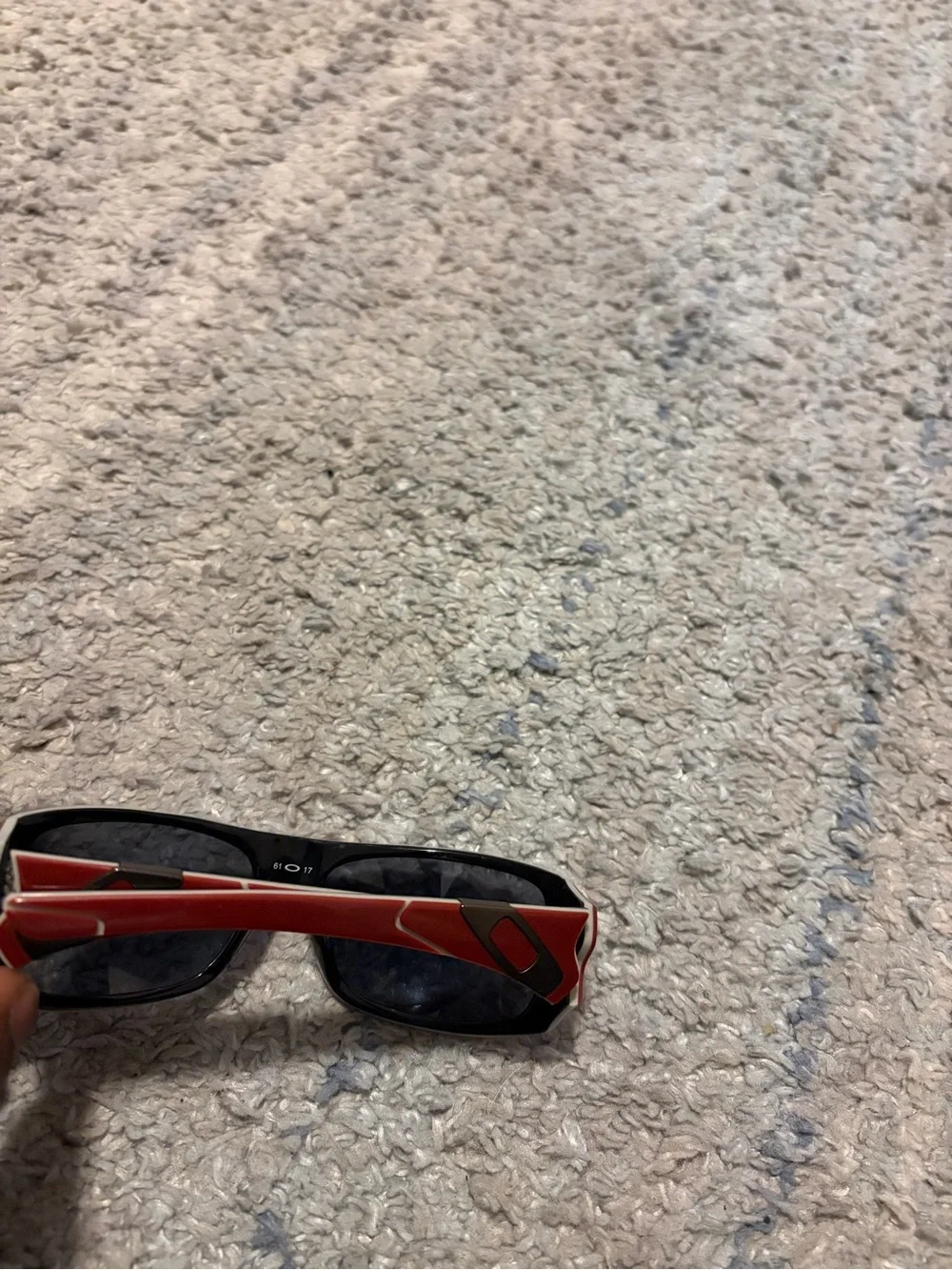 Oakley Sideways Sunglasses Brick Red White Trim Grey Lens 03-510 Case Bag